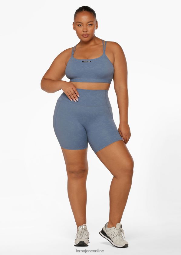 Lorna Jane Hochklappbare No-Ride-Fahrradshorts ZR60X97 Bekleidung neblig blau gewaschen Frauen