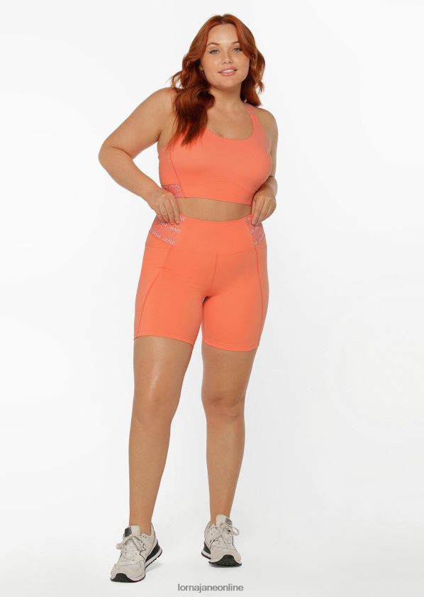 Lorna Jane Hochwertige Handy-Pocket-Bike-Shorts ZR60X274 Bekleidung Sonnenuntergang orange Frauen