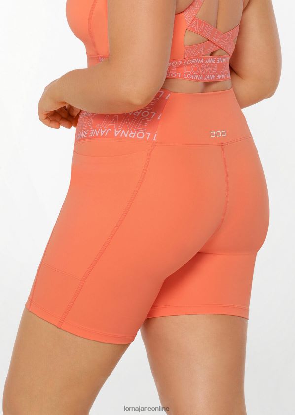 Lorna Jane Hochwertige Handy-Pocket-Bike-Shorts ZR60X274 Bekleidung Sonnenuntergang orange Frauen