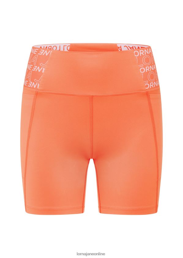 Lorna Jane Hochwertige Handy-Pocket-Bike-Shorts ZR60X274 Bekleidung Sonnenuntergang orange Frauen
