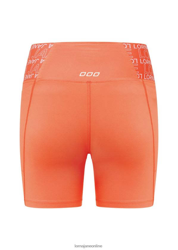 Lorna Jane Hochwertige Handy-Pocket-Bike-Shorts ZR60X274 Bekleidung Sonnenuntergang orange Frauen