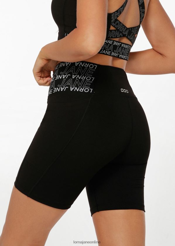 Lorna Jane Hochwertige Handy-Pocket-Bike-Shorts ZR60X275 Bekleidung Schwarz Frauen