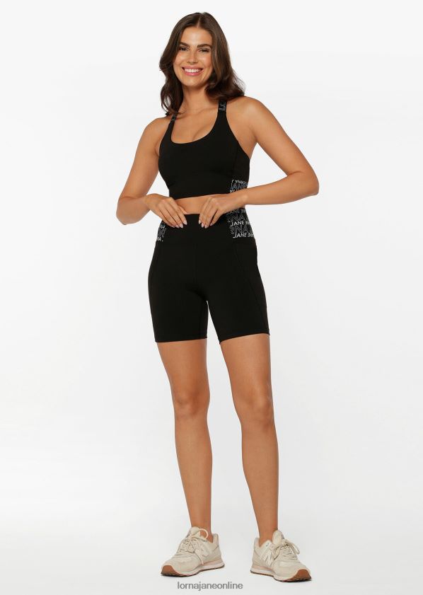 Lorna Jane Hochwertige Handy-Pocket-Bike-Shorts ZR60X275 Bekleidung Schwarz Frauen