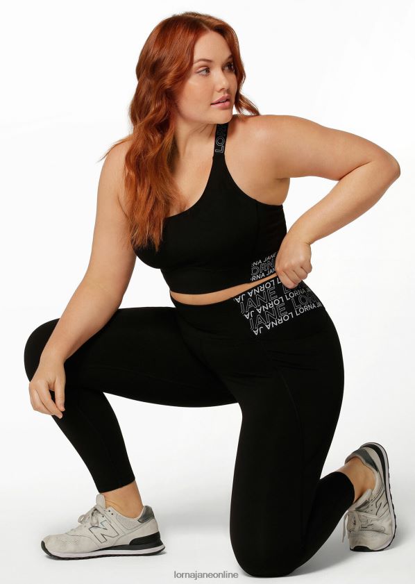 Lorna Jane Hochwertige Knöchelbeißer-Leggings mit Handytasche ZR60X267 Bekleidung Schwarz Frauen