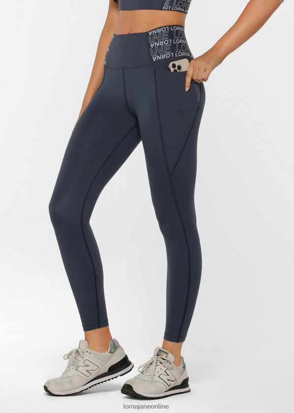 Lorna Jane Hochwertige Knöchelbeißer-Leggings mit Handytasche ZR60X268 Bekleidung Nachtblau Frauen