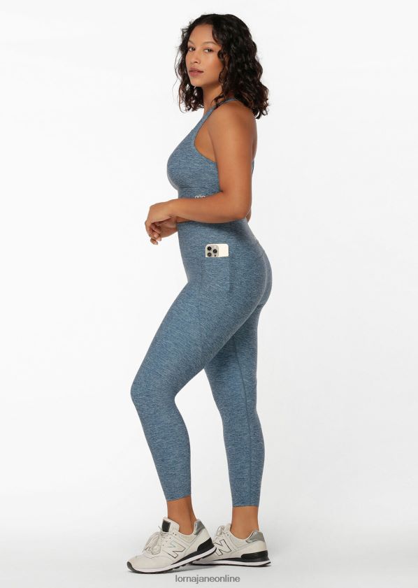 Lorna Jane Knöchelbeißer-Leggings mit Handytasche von Amy ZR60X475 Bekleidung verwaschener blauer Mergeldruck Frauen