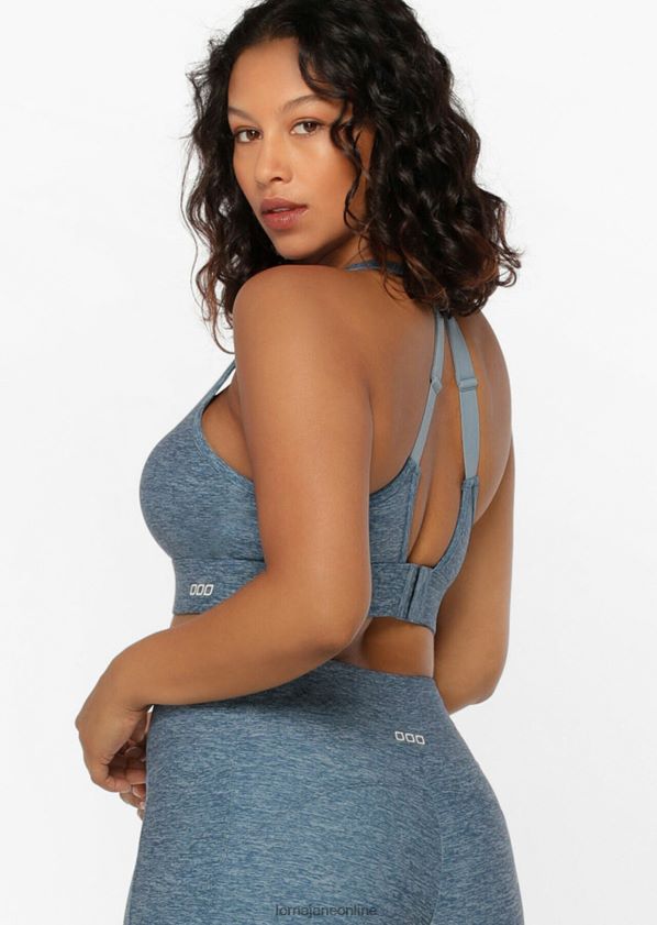 Lorna Jane Kompressions- und Kompakt-Sport-BH ZR60X474 Bekleidung verwaschener blauer Mergeldruck Frauen