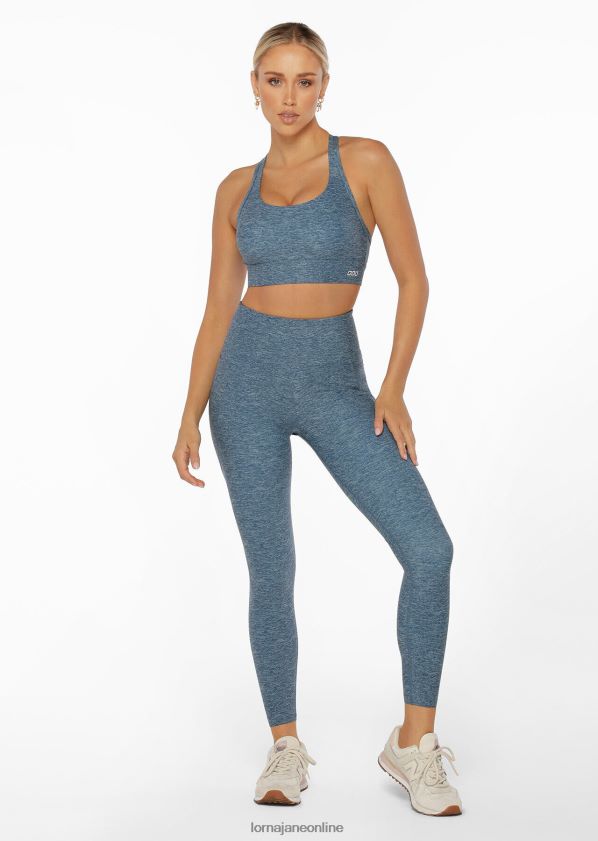 Lorna Jane Kompressions- und Kompakt-Sport-BH ZR60X474 Bekleidung verwaschener blauer Mergeldruck Frauen