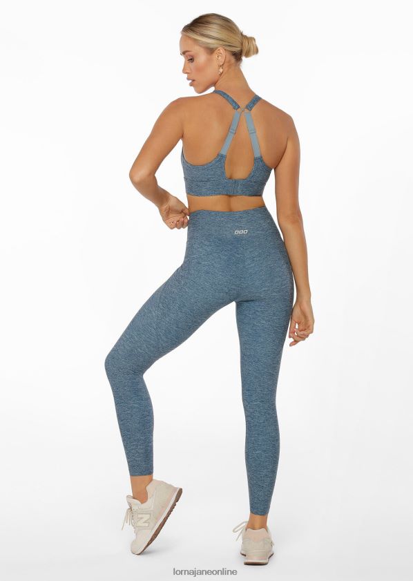 Lorna Jane Kompressions- und Kompakt-Sport-BH ZR60X474 Bekleidung verwaschener blauer Mergeldruck Frauen
