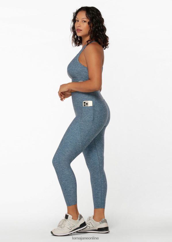 Lorna Jane Kompressions- und Kompakt-Sport-BH ZR60X474 Bekleidung verwaschener blauer Mergeldruck Frauen
