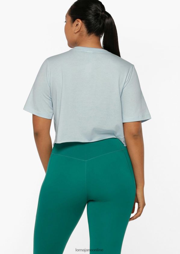 Lorna Jane Kurzes College-T-Shirt ZR60X343 Bekleidung blasser Himmel Frauen