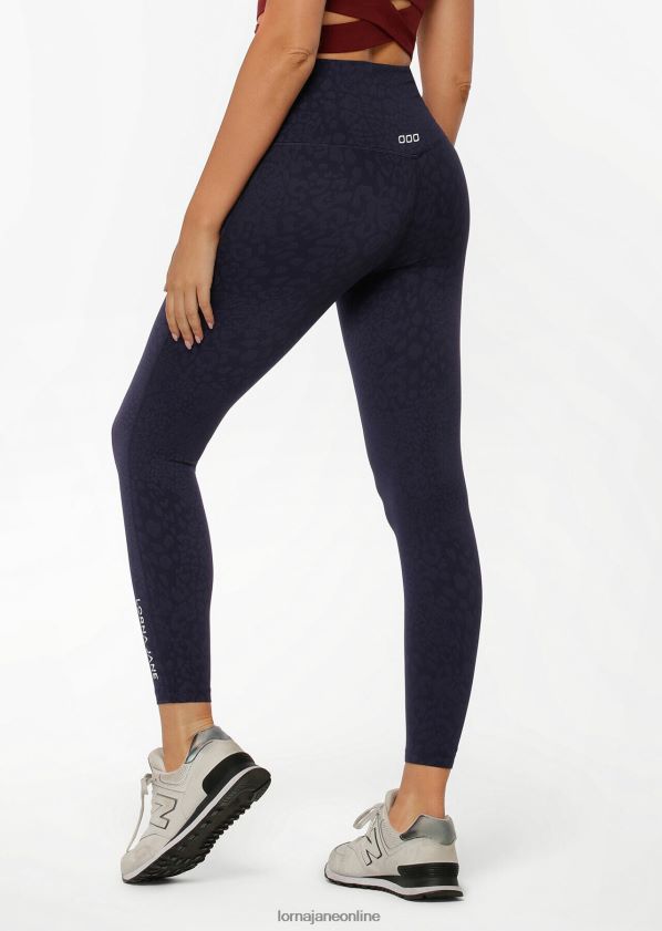 Lorna Jane LJ Cloud Lotus No Chafe Leggings in voller Länge ZR60X257 Bekleidung französischer Marineleopard Frauen