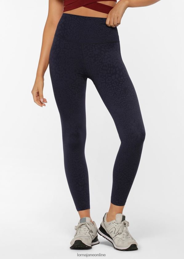 Lorna Jane LJ Cloud Lotus No Chafe Leggings in voller Länge ZR60X257 Bekleidung französischer Marineleopard Frauen