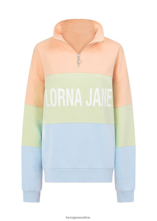 Lorna Jane LJ Splice Quarter Zip Sweat ZR60X59 Bekleidung Regenbogenspleiß Frauen