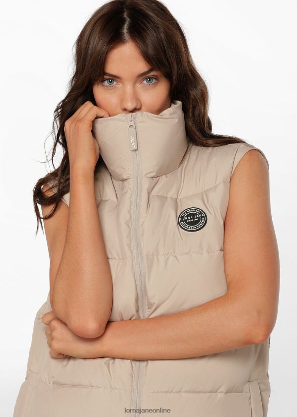 Lorna Jane Lange Pufferweste ZR60X94 Bekleidung cremefarben Frauen