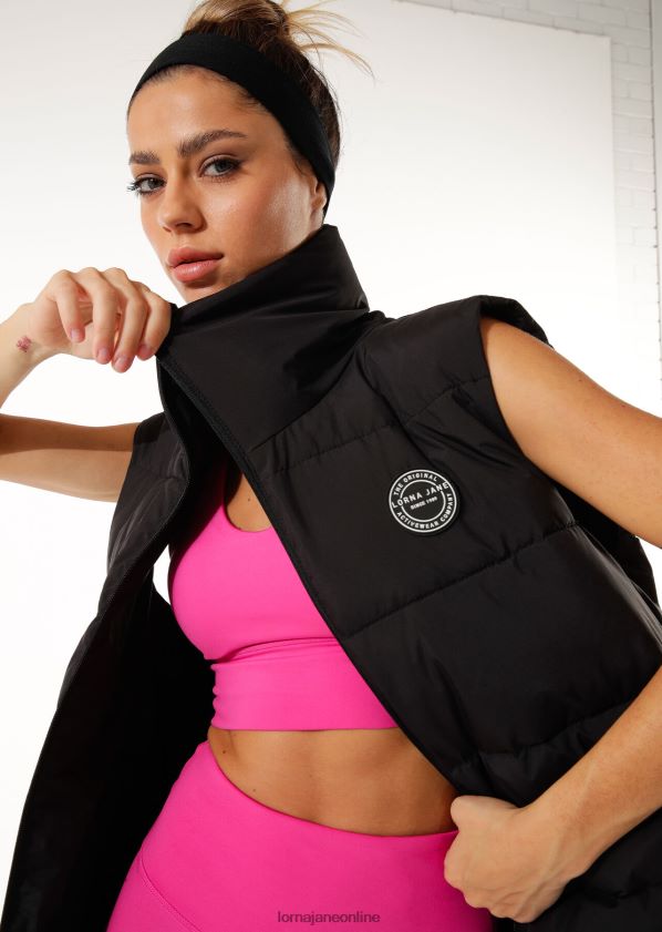 Lorna Jane Lange Pufferweste ZR60X95 Bekleidung Schwarz Frauen