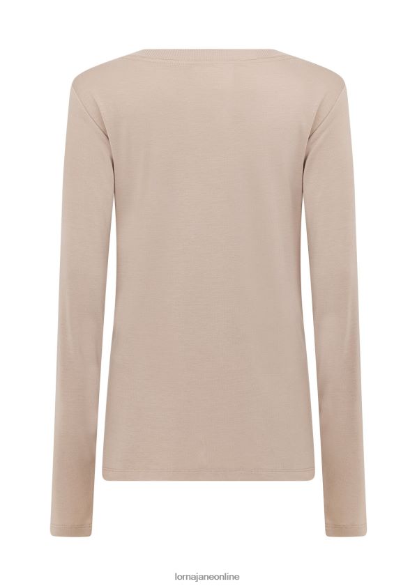 Lorna Jane Lotus-Langarm-Top ZR60X28 Bekleidung cremefarben Frauen