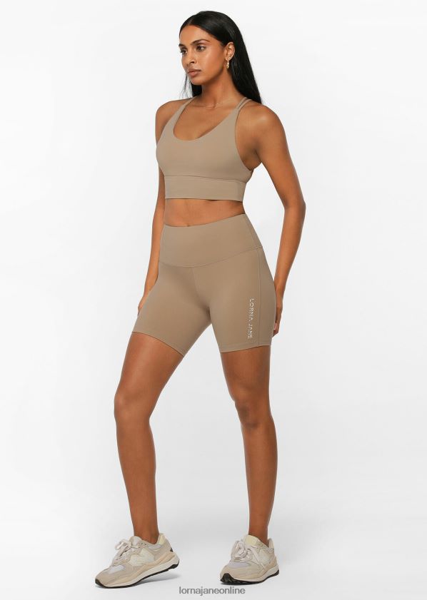 Lorna Jane Lotus Longline-Sport-BH ZR60X107 Bekleidung dunkles gebrochenes Weiß Frauen