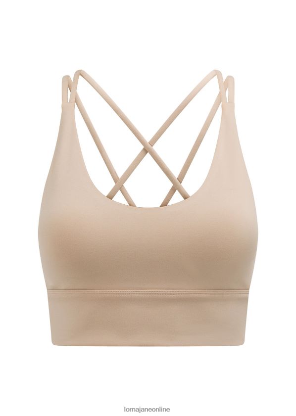 Lorna Jane Lotus Longline-Sport-BH ZR60X107 Bekleidung dunkles gebrochenes Weiß Frauen