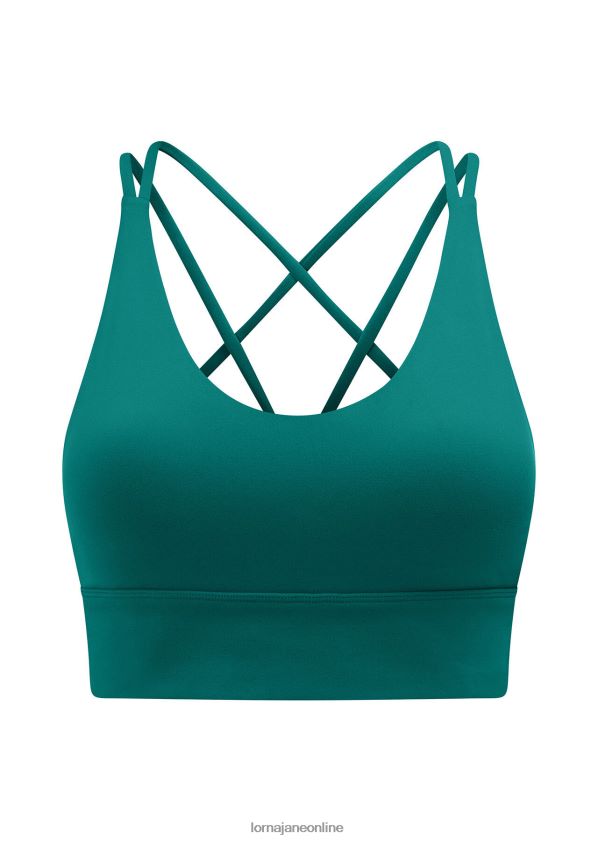 Lorna Jane Lotus Longline-Sport-BH ZR60X165 Bekleidung dunkles Blaugrün Frauen