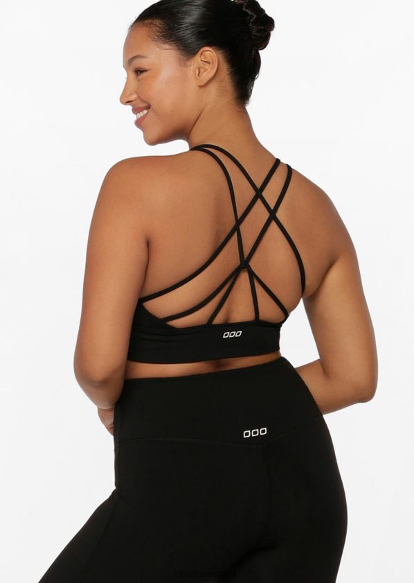Lorna Jane Lotus Longline-Sport-BH ZR60X456 Bekleidung Schwarz Frauen