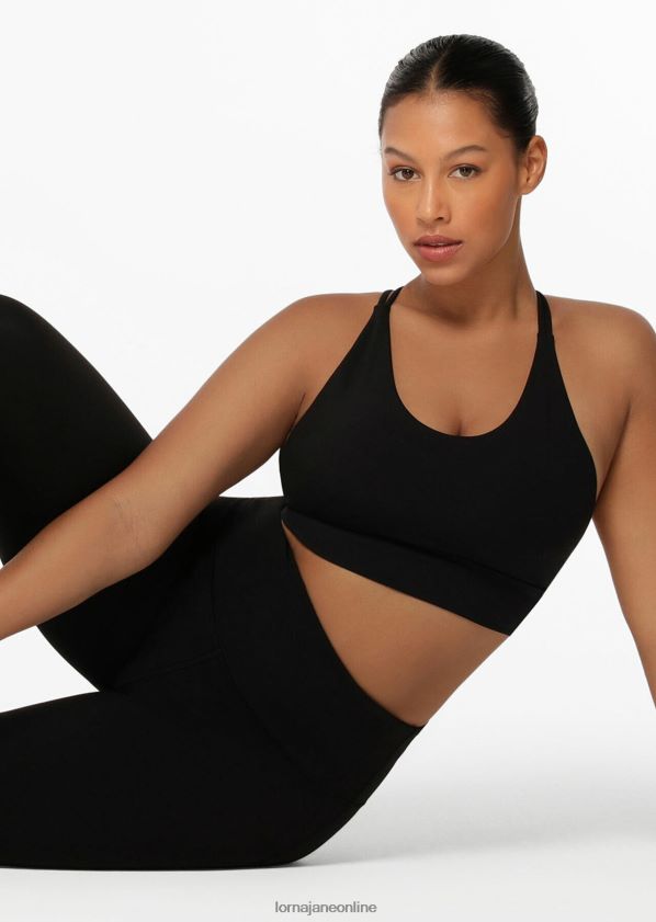 Lorna Jane Lotus Longline-Sport-BH ZR60X456 Bekleidung Schwarz Frauen