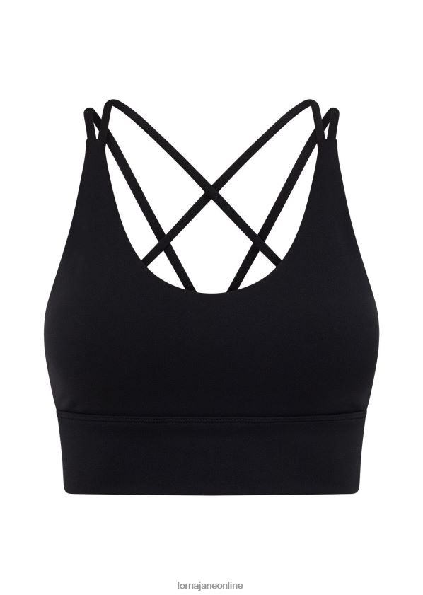 Lorna Jane Lotus Longline-Sport-BH ZR60X456 Bekleidung Schwarz Frauen