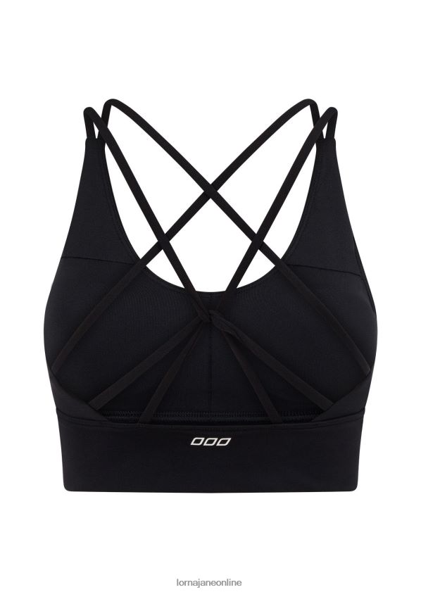 Lorna Jane Lotus Longline-Sport-BH ZR60X456 Bekleidung Schwarz Frauen