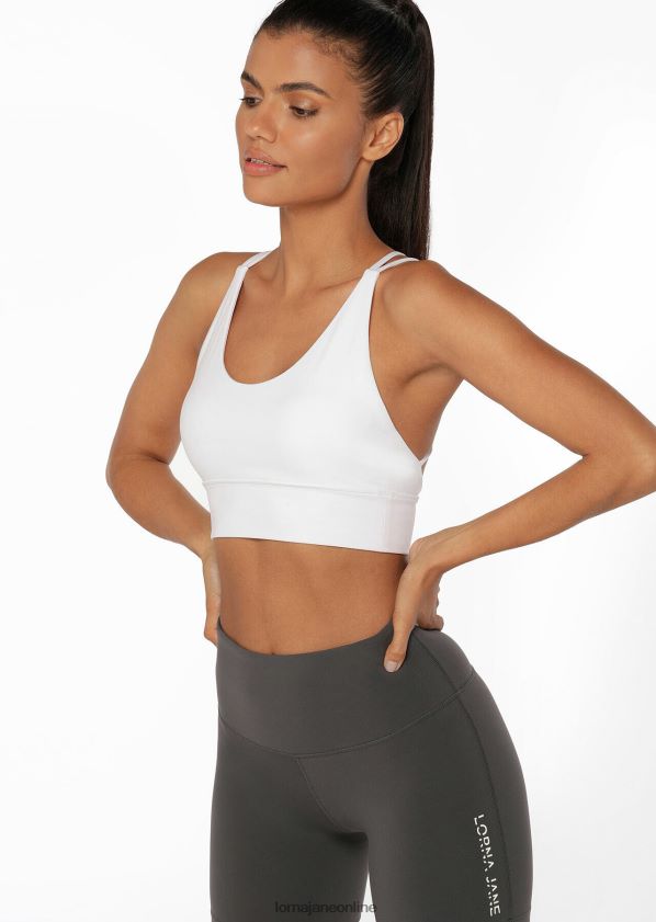 Lorna Jane Lotus Longline-Sport-BH ZR60X457 Bekleidung Weiß Frauen