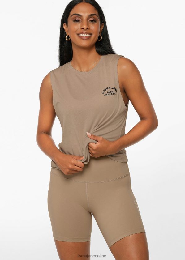 Lorna Jane Lotus-Muskel-Tank ZR60X50 Bekleidung dunkles gebrochenes Weiß Frauen