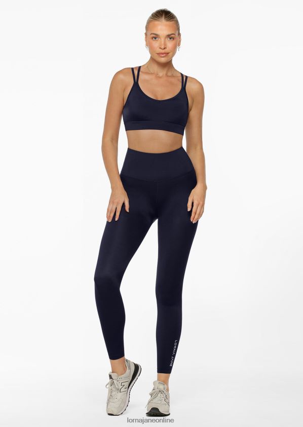 Lorna Jane Lotus No Chafe Cool Touch Ankle Biter Leggings ZR60X189 Bekleidung Französische Marine Frauen