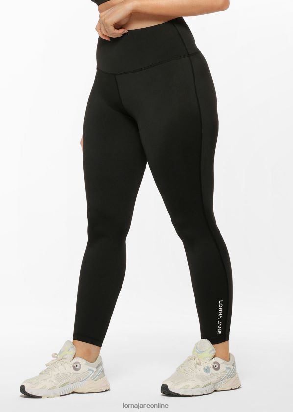 Lorna Jane Lotus No Chafe Cool Touch Ankle Biter Leggings ZR60X213 Bekleidung Schwarz Frauen
