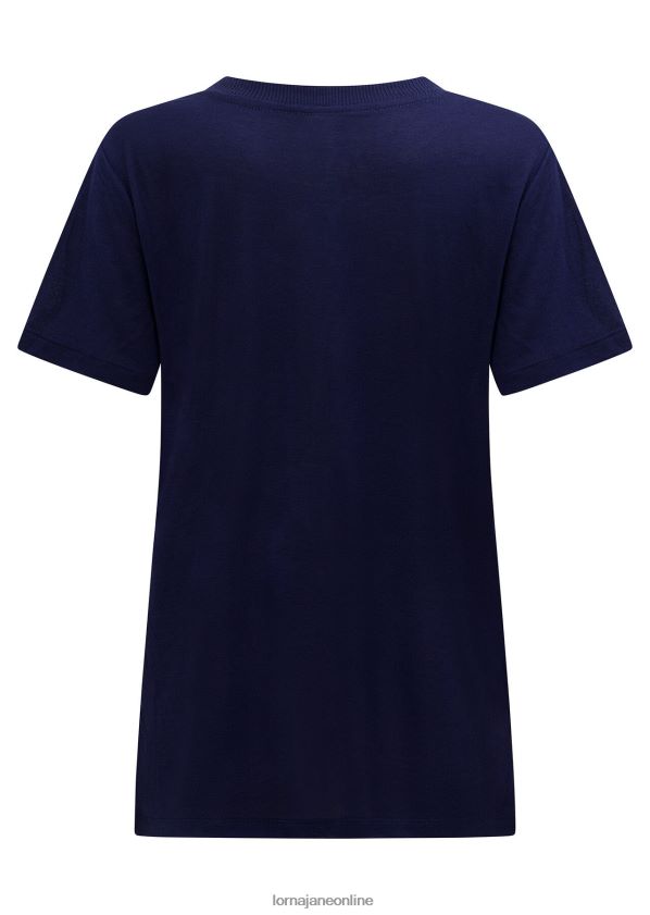 Lorna Jane Lotus-T-Shirt ZR60X216 Bekleidung Französische Marine Frauen