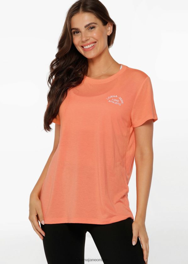 Lorna Jane Lotus-T-Shirt ZR60X277 Bekleidung Sonnenuntergang orange Frauen