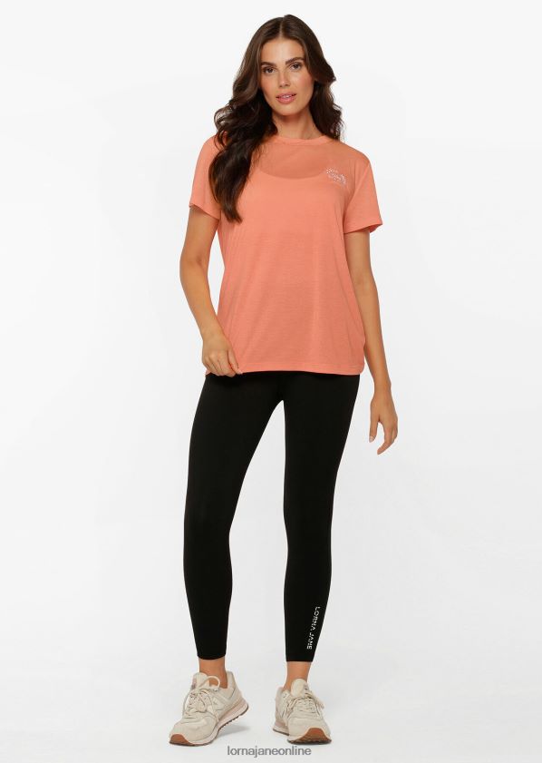 Lorna Jane Lotus-T-Shirt ZR60X277 Bekleidung Sonnenuntergang orange Frauen