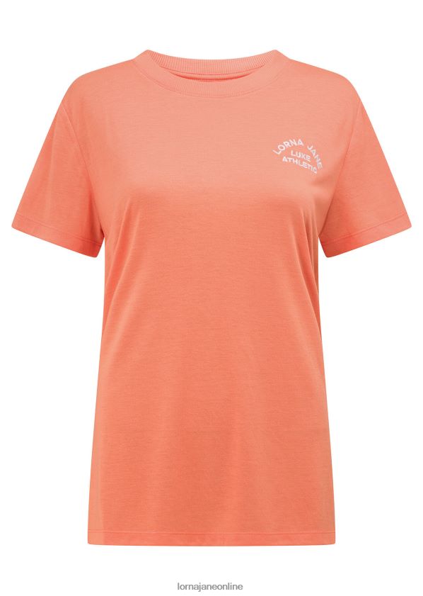 Lorna Jane Lotus-T-Shirt ZR60X277 Bekleidung Sonnenuntergang orange Frauen