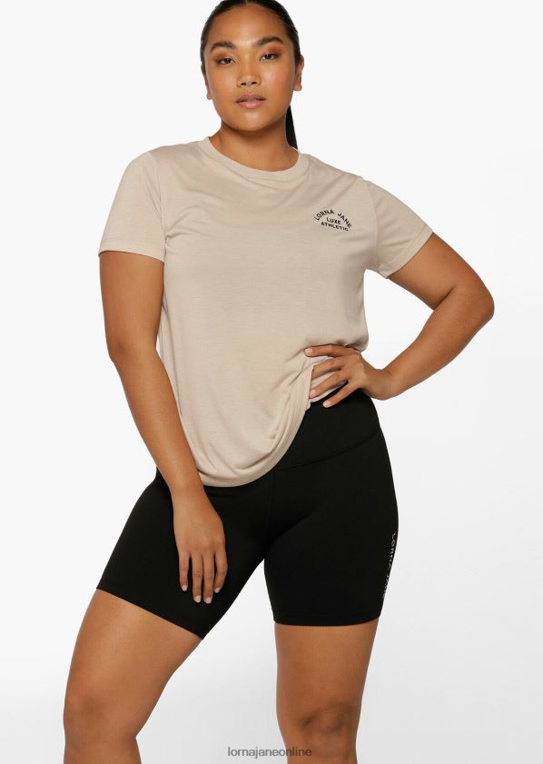 Lorna Jane Lotus-T-Shirt ZR60X348 Bekleidung cremefarben Frauen