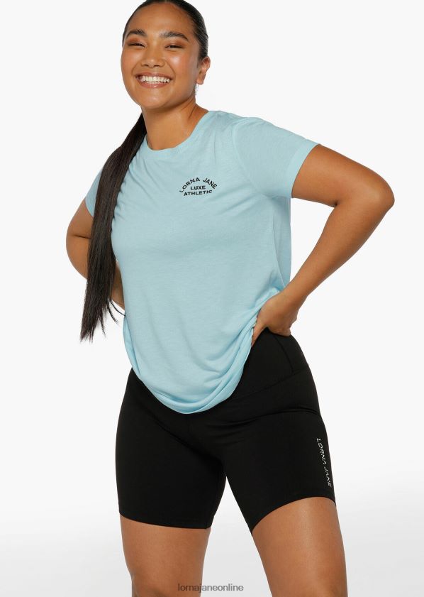 Lorna Jane Lotus-T-Shirt ZR60X349 Bekleidung blauer Himmel Frauen