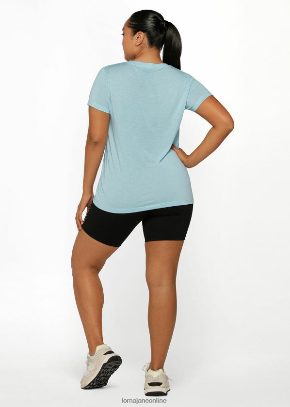 Lorna Jane Lotus-T-Shirt ZR60X349 Bekleidung blauer Himmel Frauen