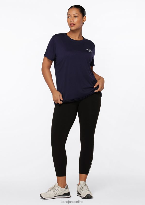 Lorna Jane Lotus-T-Shirt ZR60X436 Bekleidung Französische Marine Frauen