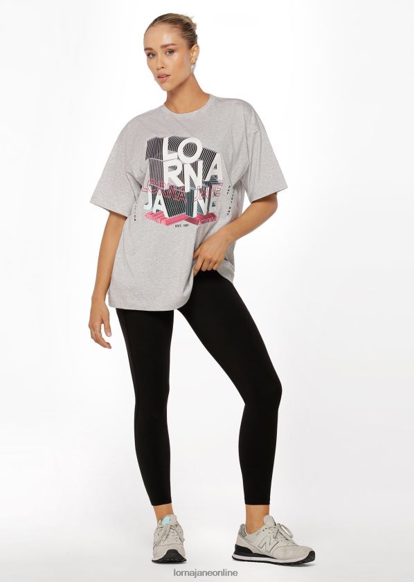 Lorna Jane Metaverse 3D-Boyfriend-Grafik-T-Shirt ZR60X227 Bekleidung hellgrau meliert Frauen