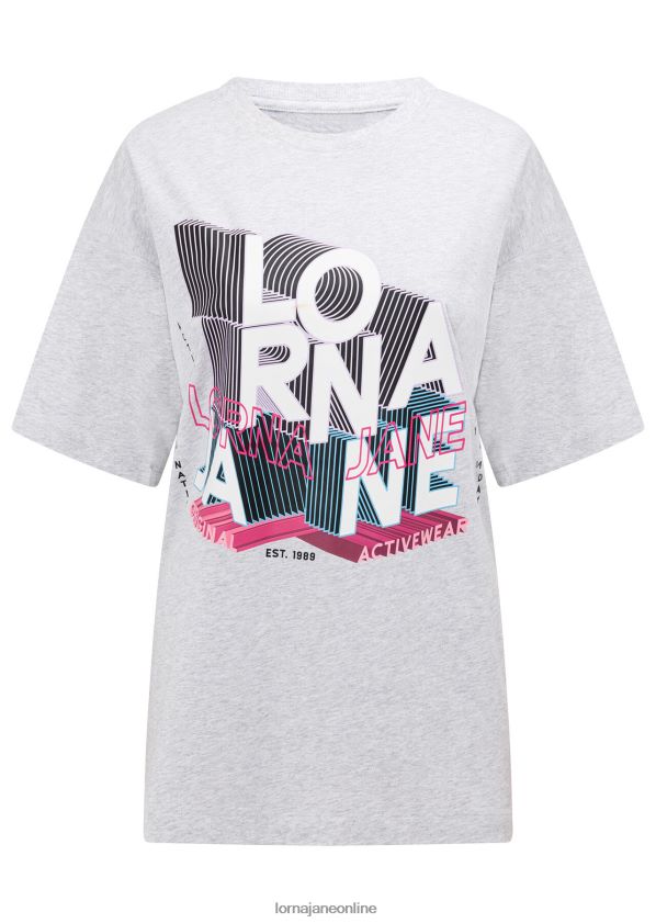 Lorna Jane Metaverse 3D-Boyfriend-Grafik-T-Shirt ZR60X227 Bekleidung hellgrau meliert Frauen