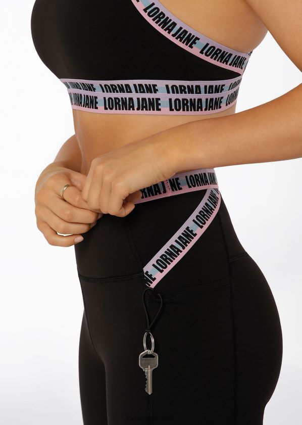 Lorna Jane Metaverse recycelte Knöchelbeißer-Leggings mit scheuerfreier Tasche ZR60X219 Bekleidung Schwarz Frauen