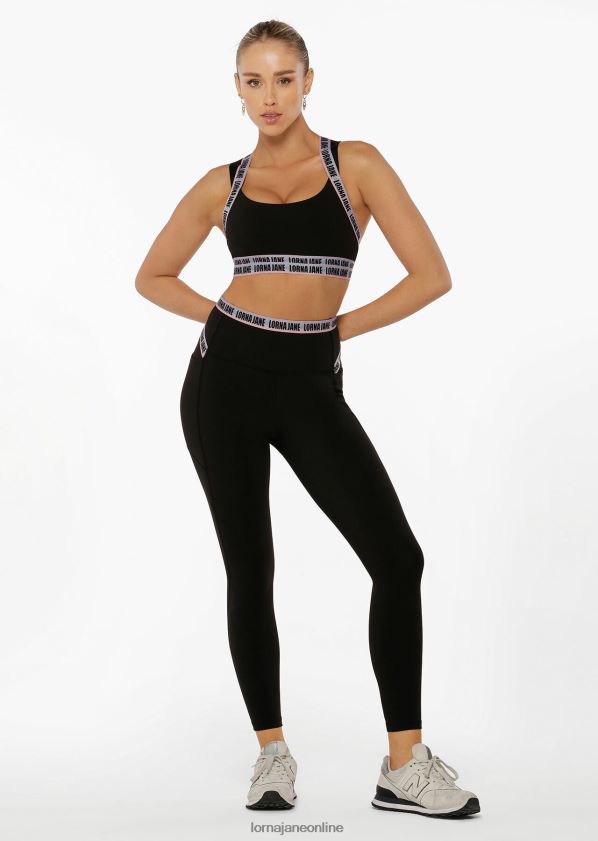 Lorna Jane Metaverse recycelte Knöchelbeißer-Leggings mit scheuerfreier Tasche ZR60X219 Bekleidung Schwarz Frauen