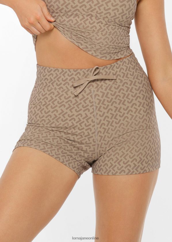 Lorna Jane Monogrammierte Rib-Kick-Shorts ZR60X248 Bekleidung Monogrammdruck Frauen