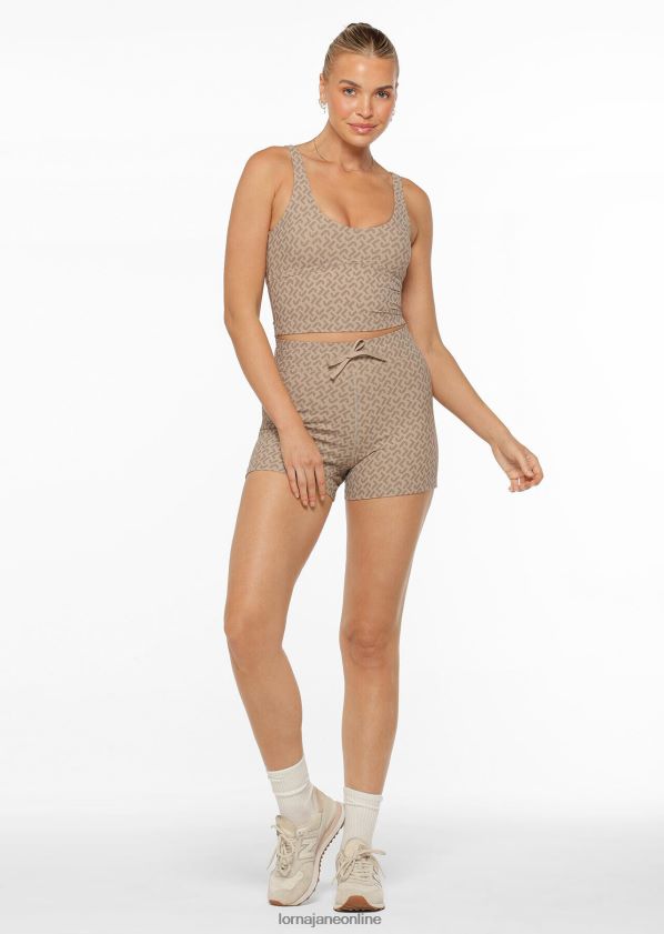 Lorna Jane Monogrammierte Rib-Kick-Shorts ZR60X248 Bekleidung Monogrammdruck Frauen