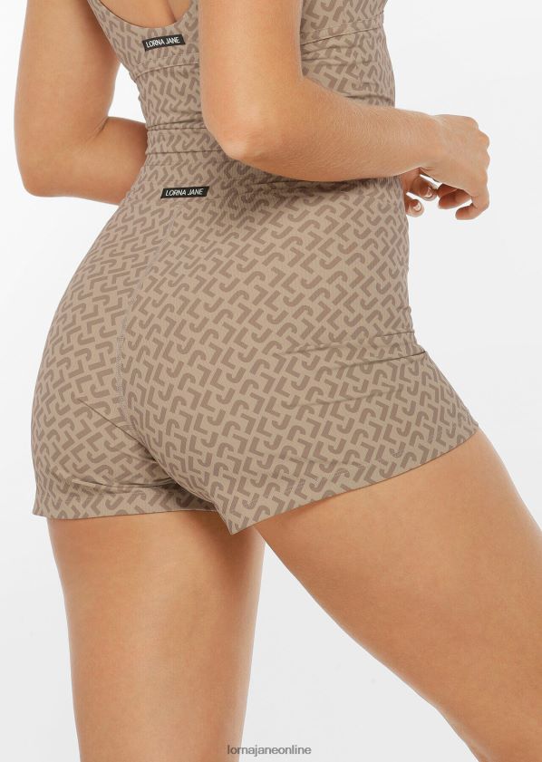 Lorna Jane Monogrammierte Rib-Kick-Shorts ZR60X248 Bekleidung Monogrammdruck Frauen