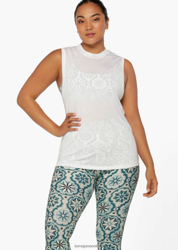 Lorna Jane Muskeltank mit Ausschnitt ZR60X342 Bekleidung Weiß Frauen