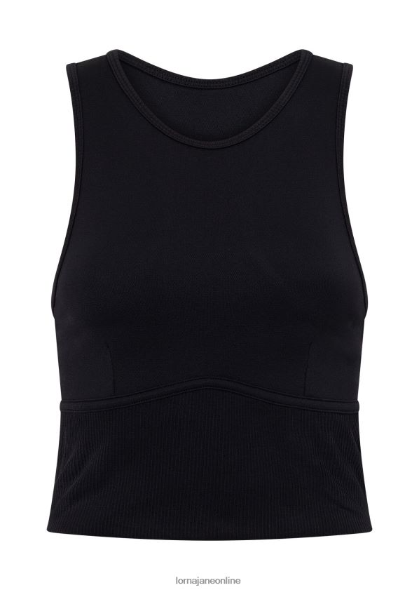 Lorna Jane Nahtloses konturgeschnittenes Tanktop ZR60X74 Bekleidung Schwarz Frauen