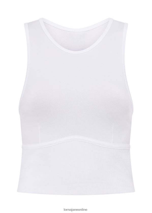 Lorna Jane Nahtloses konturgeschnittenes Tanktop ZR60X75 Bekleidung Weiß Frauen